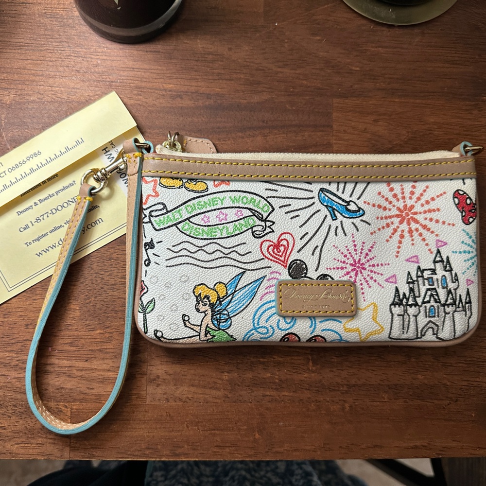 Dooney & Bourke Disney Sketch Wristlet Tinkerbell